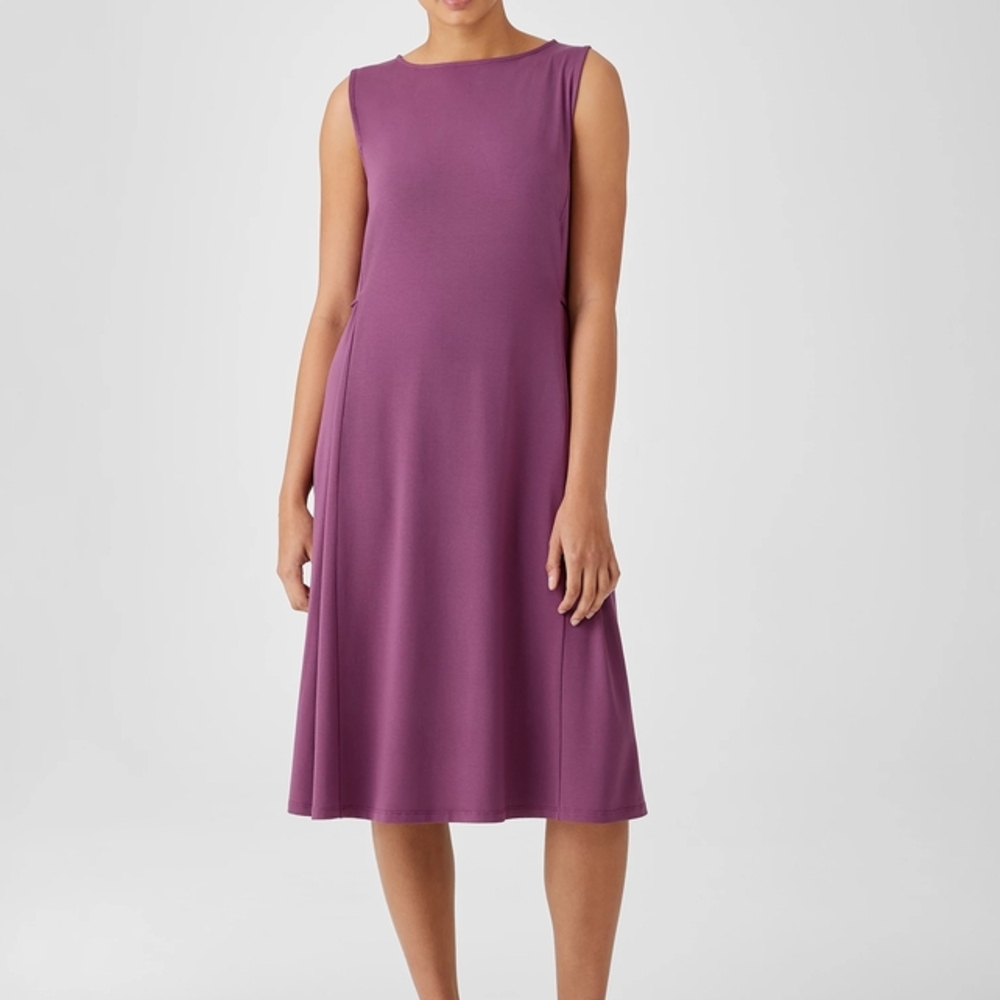 Eileen Fisher Purple A-Line Midi Dress